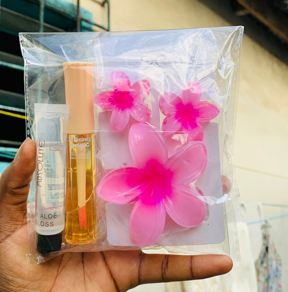 Ensemble pince Fleurs et Gloss