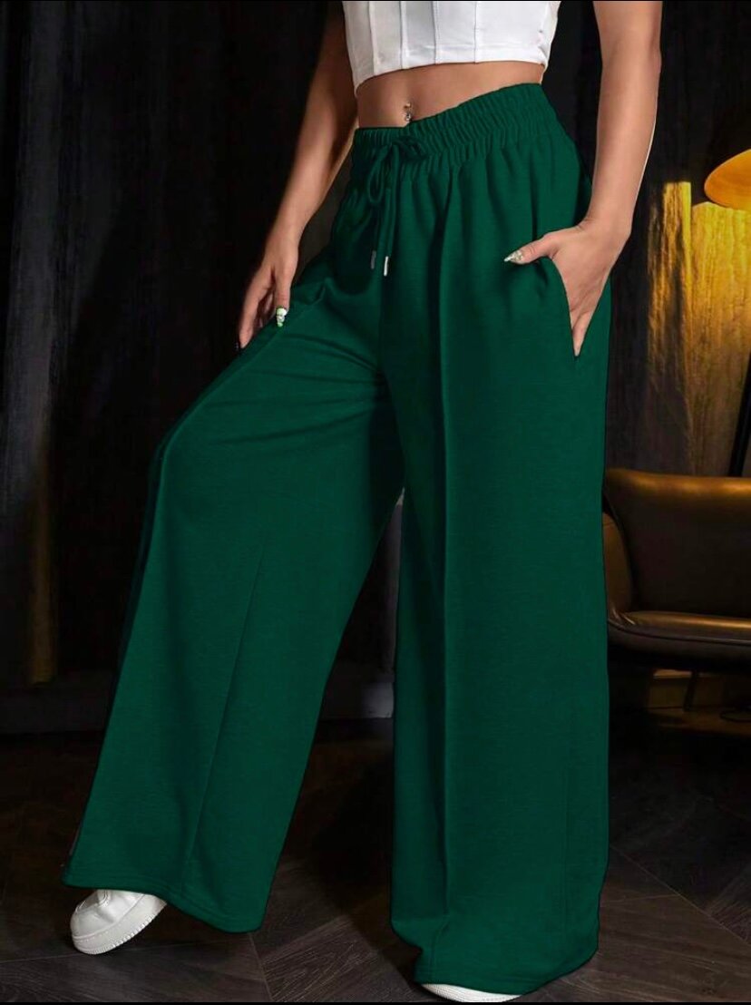 Pantalon large vert femme