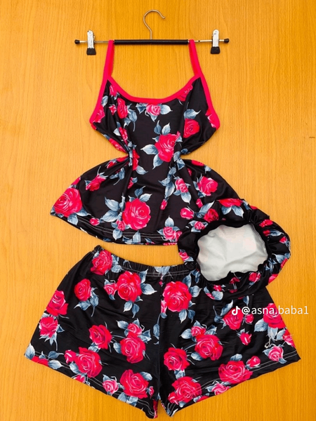 Pyjama floral de trois pièce