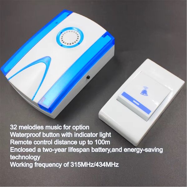 智能无线门铃，防水设计