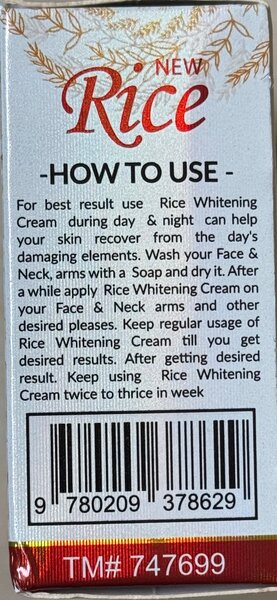 Rice whitening beauty cream