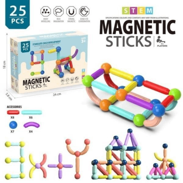 Colorful Magnetic Blocks - 25 Pcs Endless Creative
