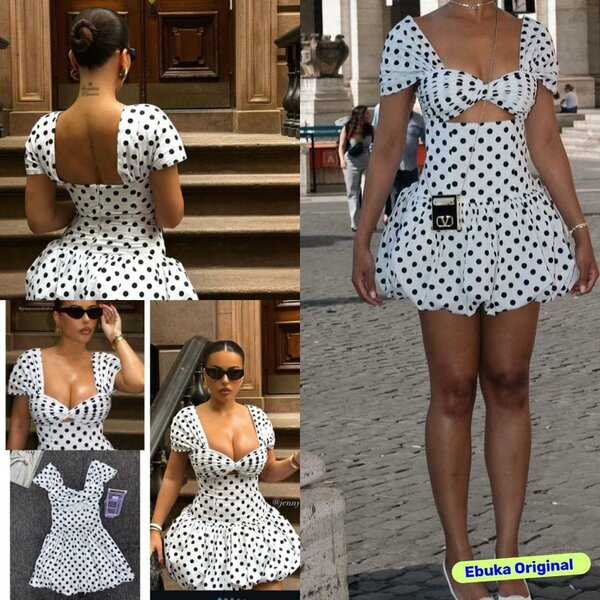 Robe rétro à pois élégante