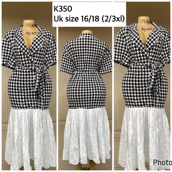 checkered dress with white bottom