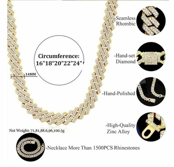 Collier Cuban Lien Doré Homme