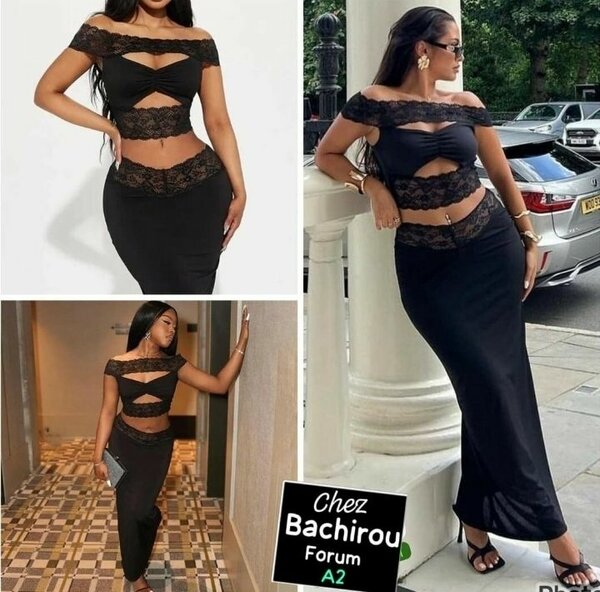 Robe noire élégante en dentelle