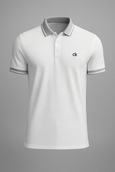 Polo blanc homme CK élégant