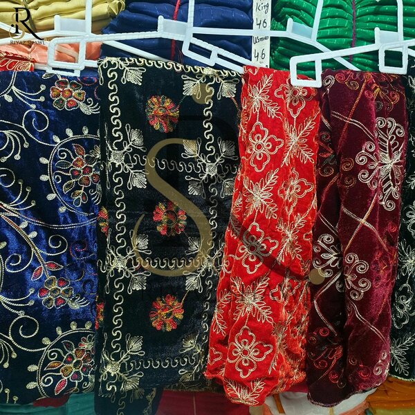 Ladies Velvet Karhai Shawl