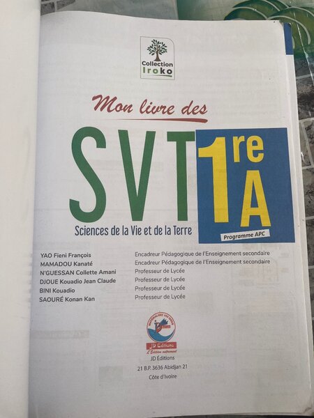 Livre SVT 1ère A
