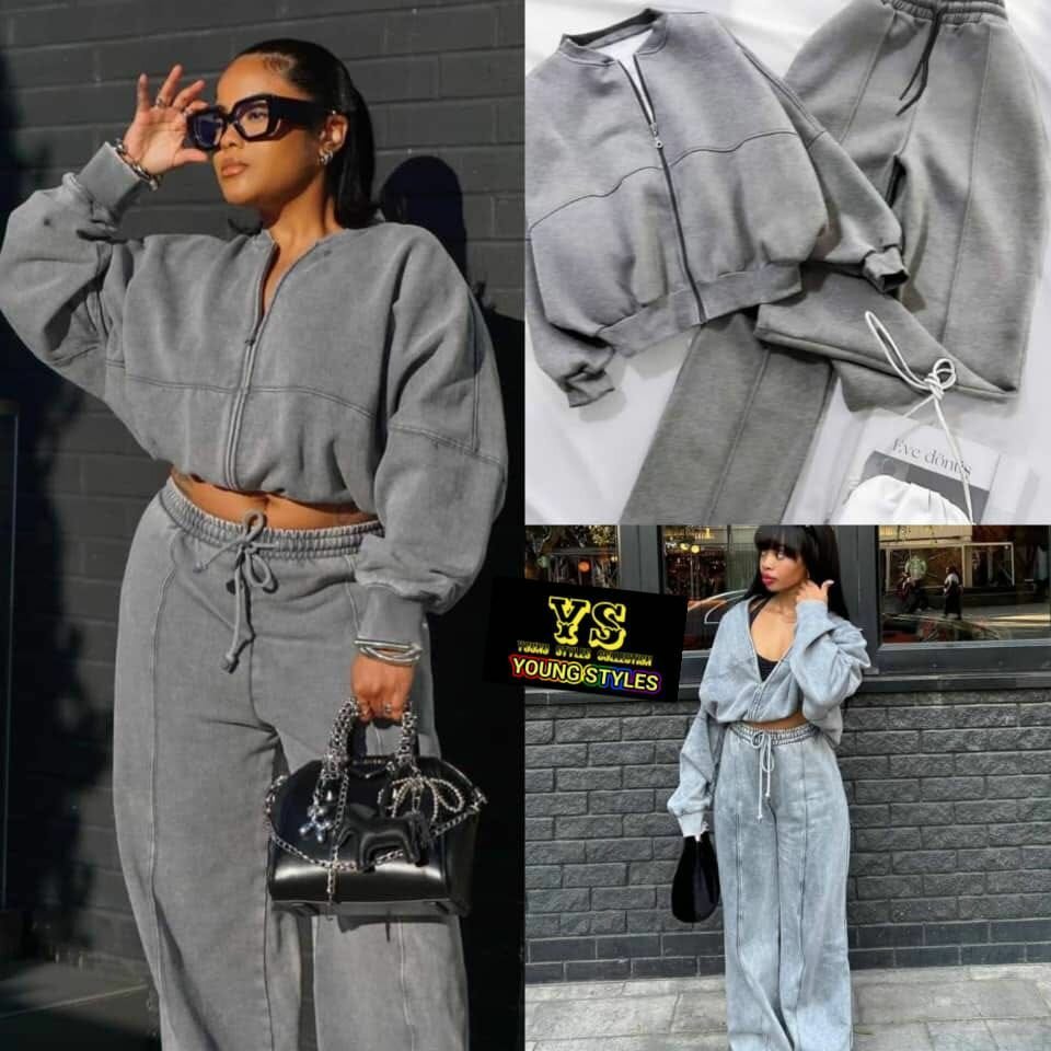 Ensemble jogging femme gris