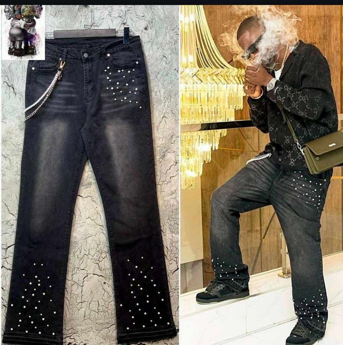 Jeans décontractés brodés