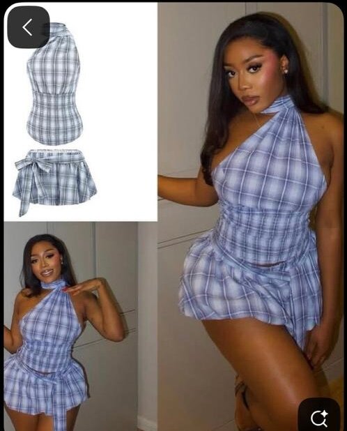 Robe-ensemble à carreaux sexy