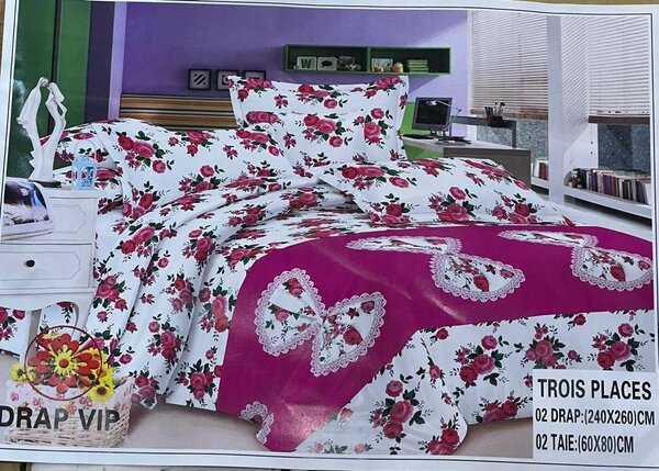 Parure de lit florale trois places