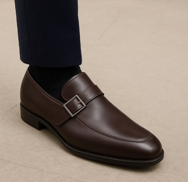 Chaussures en cuir marron