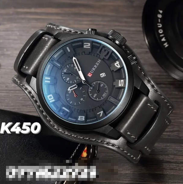 curren black and white watch