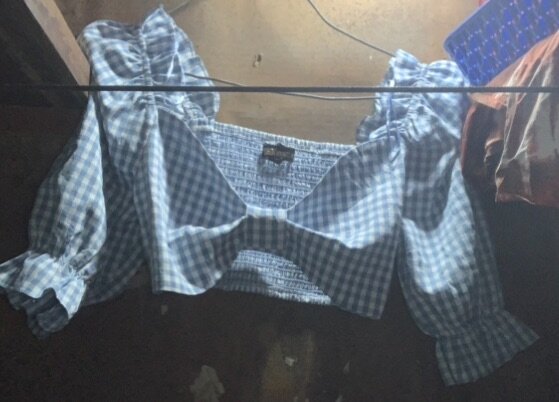 Blouse à carreaux femme