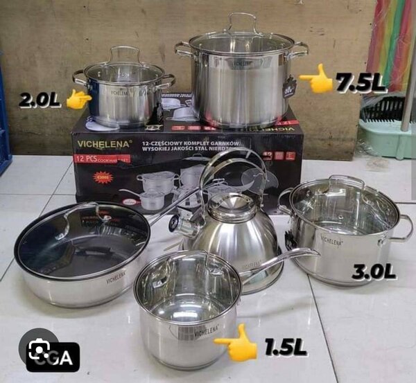 12pcs Zepter stainless steel cookware with Kettle