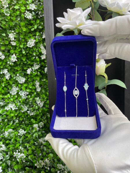 Bracelet en argent blanc fatma