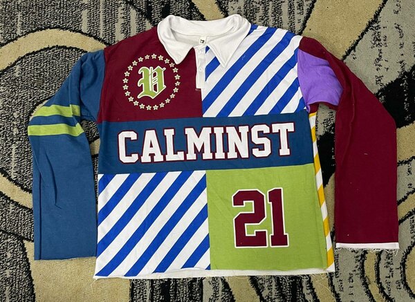 Pull patchwork multicolore vintage