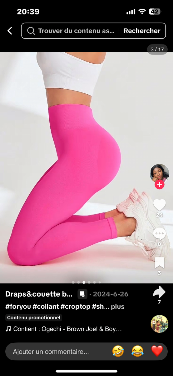 Legging de Sport Rose Femme