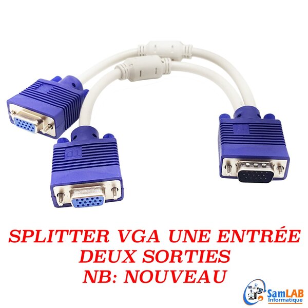 Câble VGA une entrée deux sorties