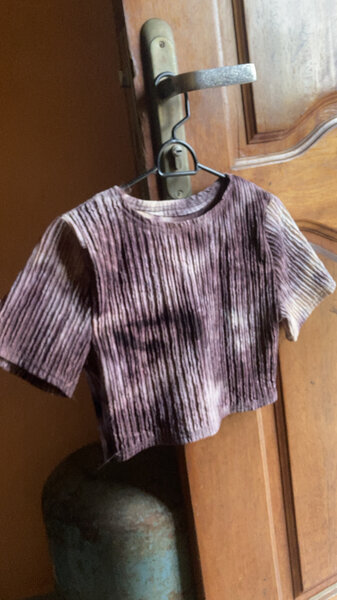 Top plissé tie-dye pour femme