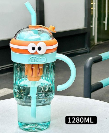 Large Capacity Drinking Straw Cup with Handle and Fruit/Tea Infuser