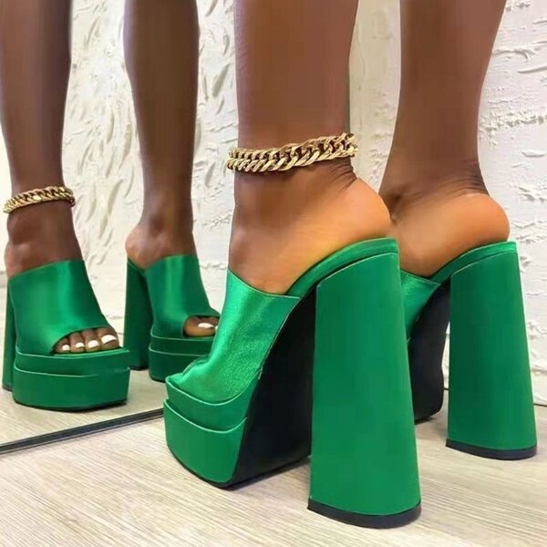 Platform block heel