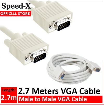 SpeedX VGA Cable 2.7 meters (8.9 Feet) Male to Male VGA for PC