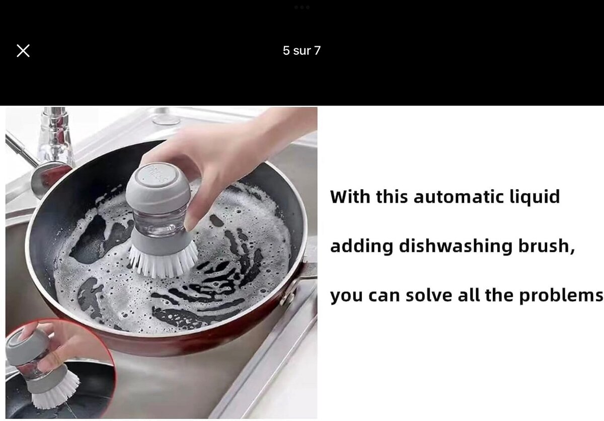 Brosse de nettoyage de vaisselle, brosse à vaisselle avec di