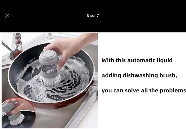 Brosse de nettoyage de vaisselle, brosse à vaisselle avec di