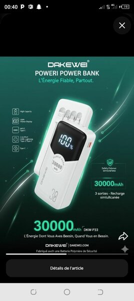 DAKEWEI Power Bank 30000mAh