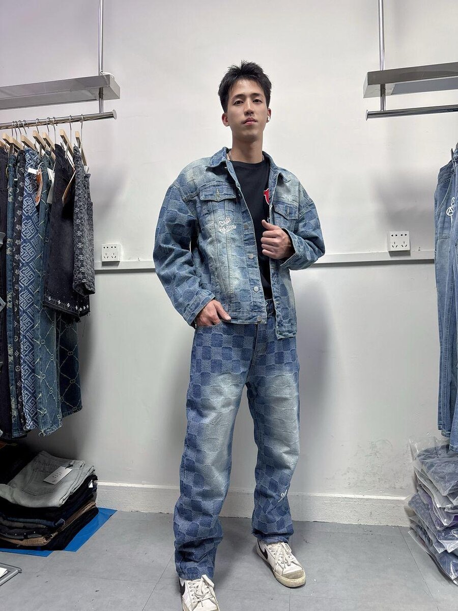 Ensemble veste et jean homme