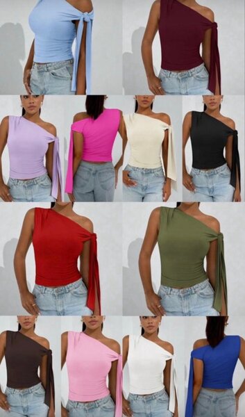 Top asymétrique à manches nouées