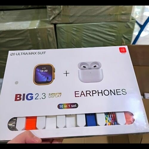 i20 ultra Max Suit Smart Watch and Wireless Earphones