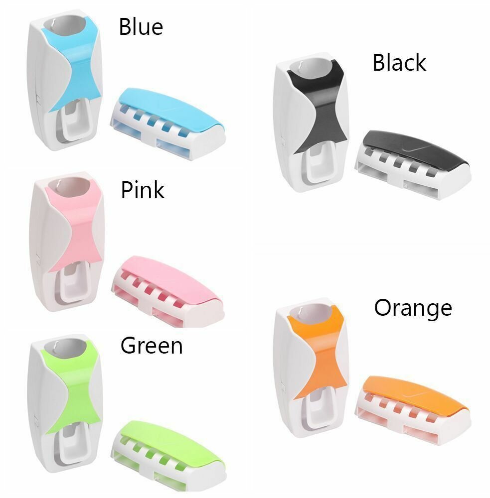 Automatic Toothpaste Dispenser + Toothbrush Holder Squeezer