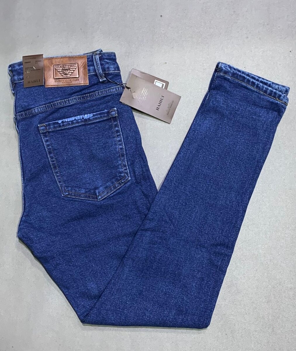 Jeans slim homme en denim solide