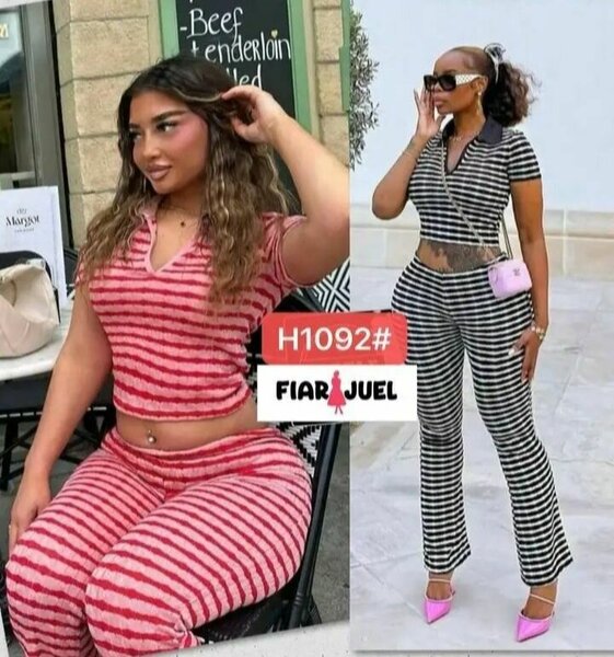 Ensemble de lounge rayé femme