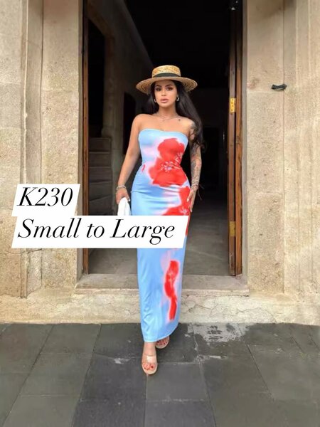 Women's Long Fitted Off-the-Shoulder Print Dress, sizes S-L