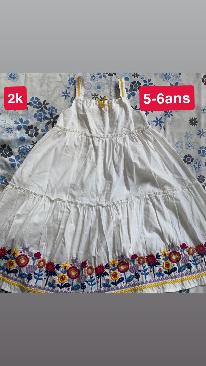 Robe fille brodée