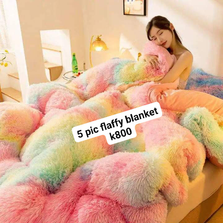 Botswana flaffy duvets multicolore king size. 5 pieces