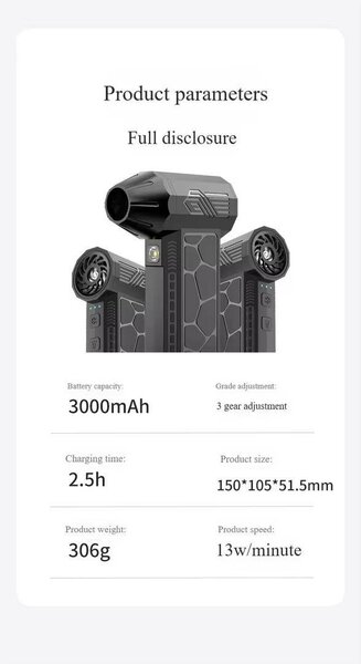 Souffleur d'air portable 130,000 RPM