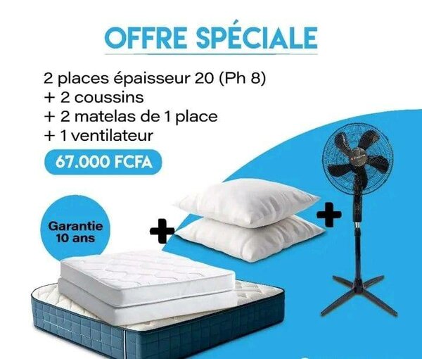 Ensemble 2 Matelas + Ventilateur