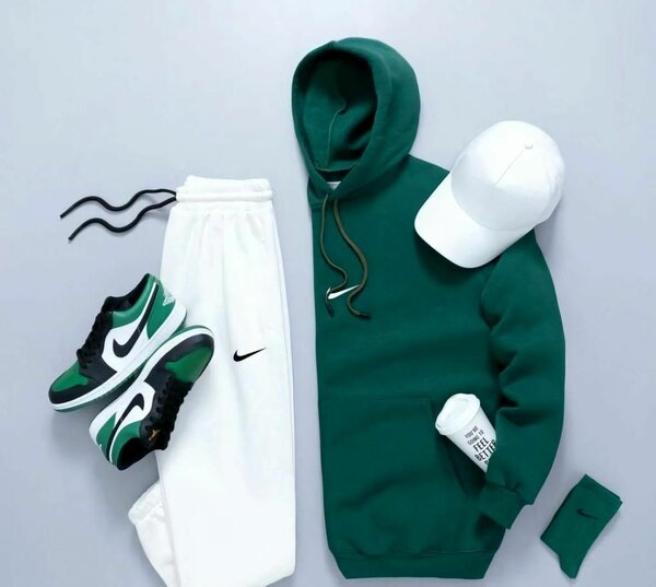Sweat à capuche Nike vert pour homme