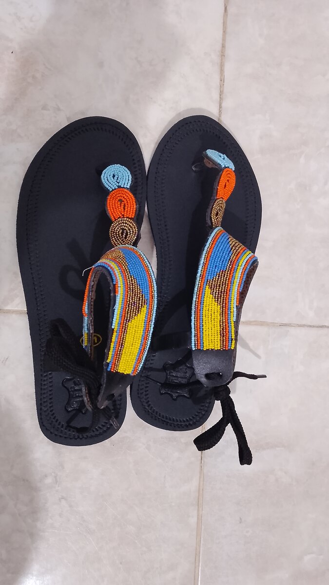 Sandales ethniques à perles