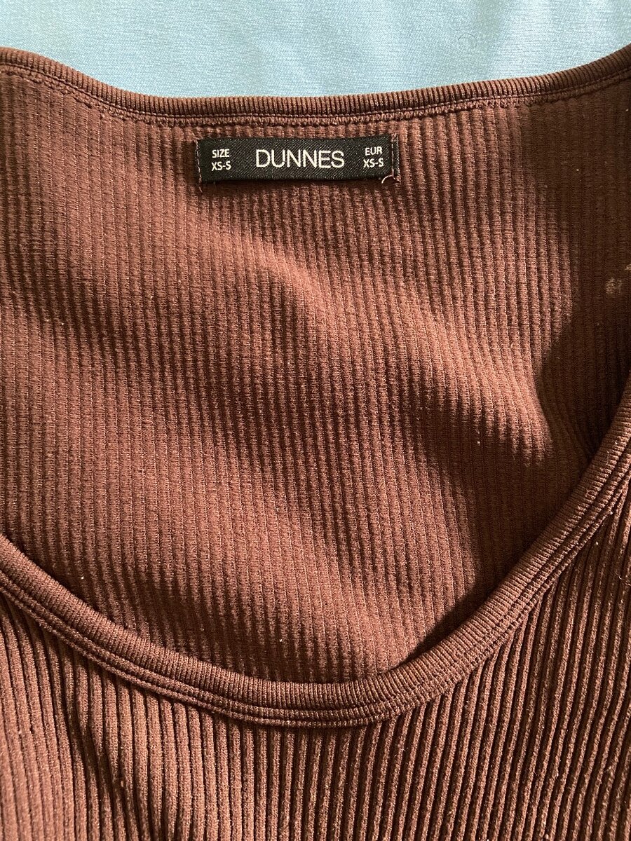 Crop top manche longue marron