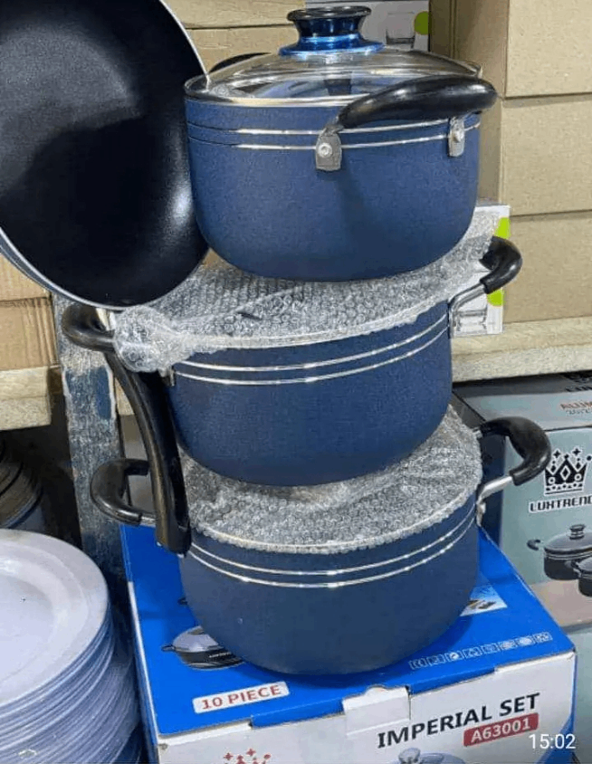 Batterie de cuisine en aluminium 7 pièces