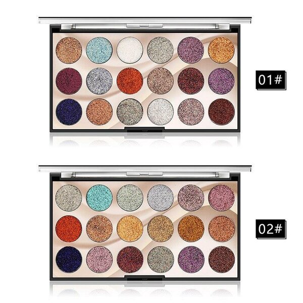 MISS ROSE 18-Color Sequin Glitter Eyeshadow Palette  5.0