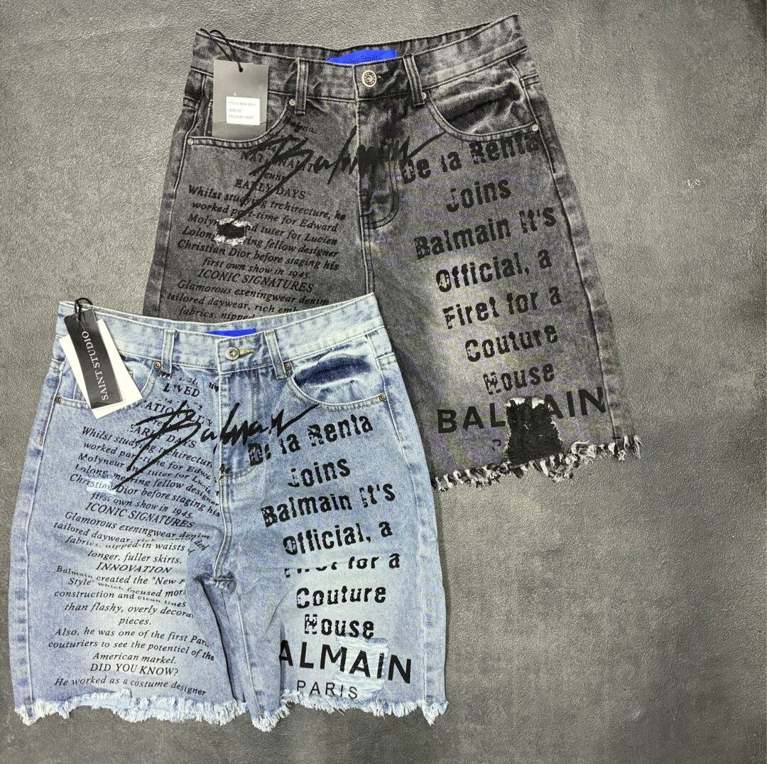 Shorts en denim imprimés tendance