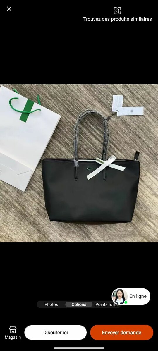 Sac à main luxe en cuir Lacost